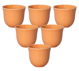 6 Tasses à café embossées 250 ml orange - LOVERAMICS